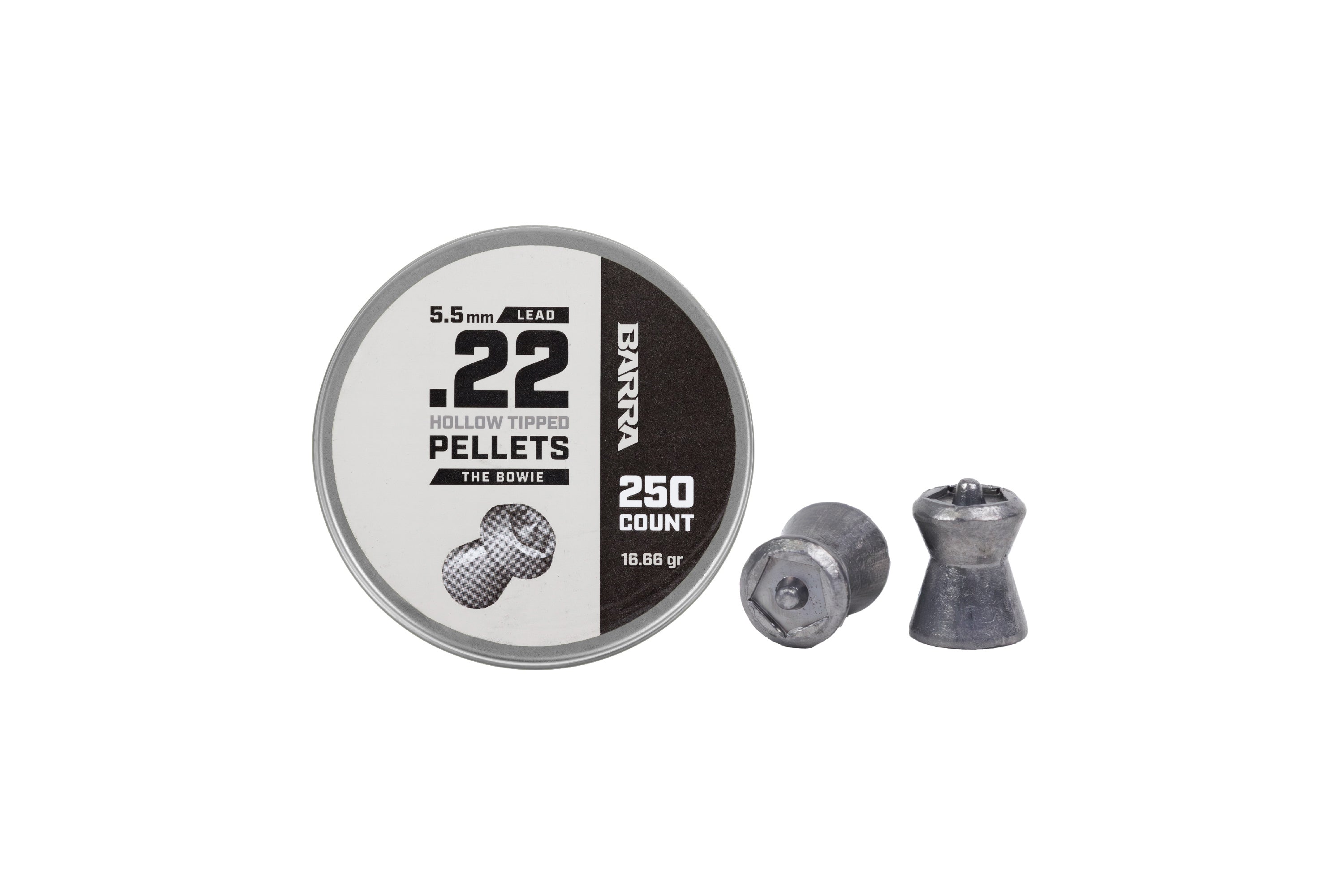 The Bowie Hollow Tipped .22 Caliber Pellets - 250 Count