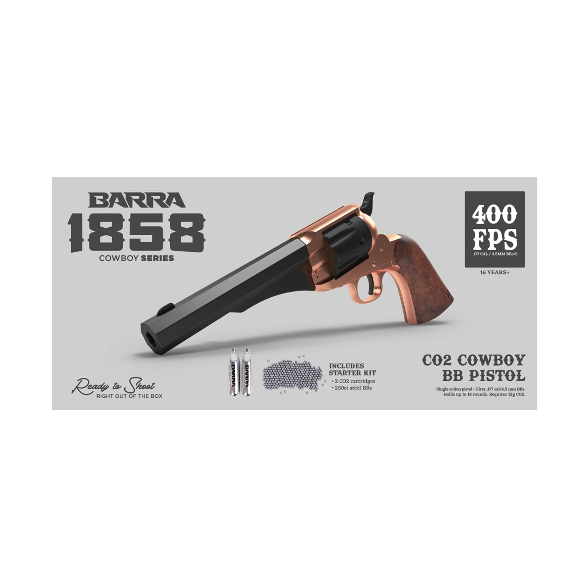 The 1858 CO2 Pistol Kit - Black & Rose Gold