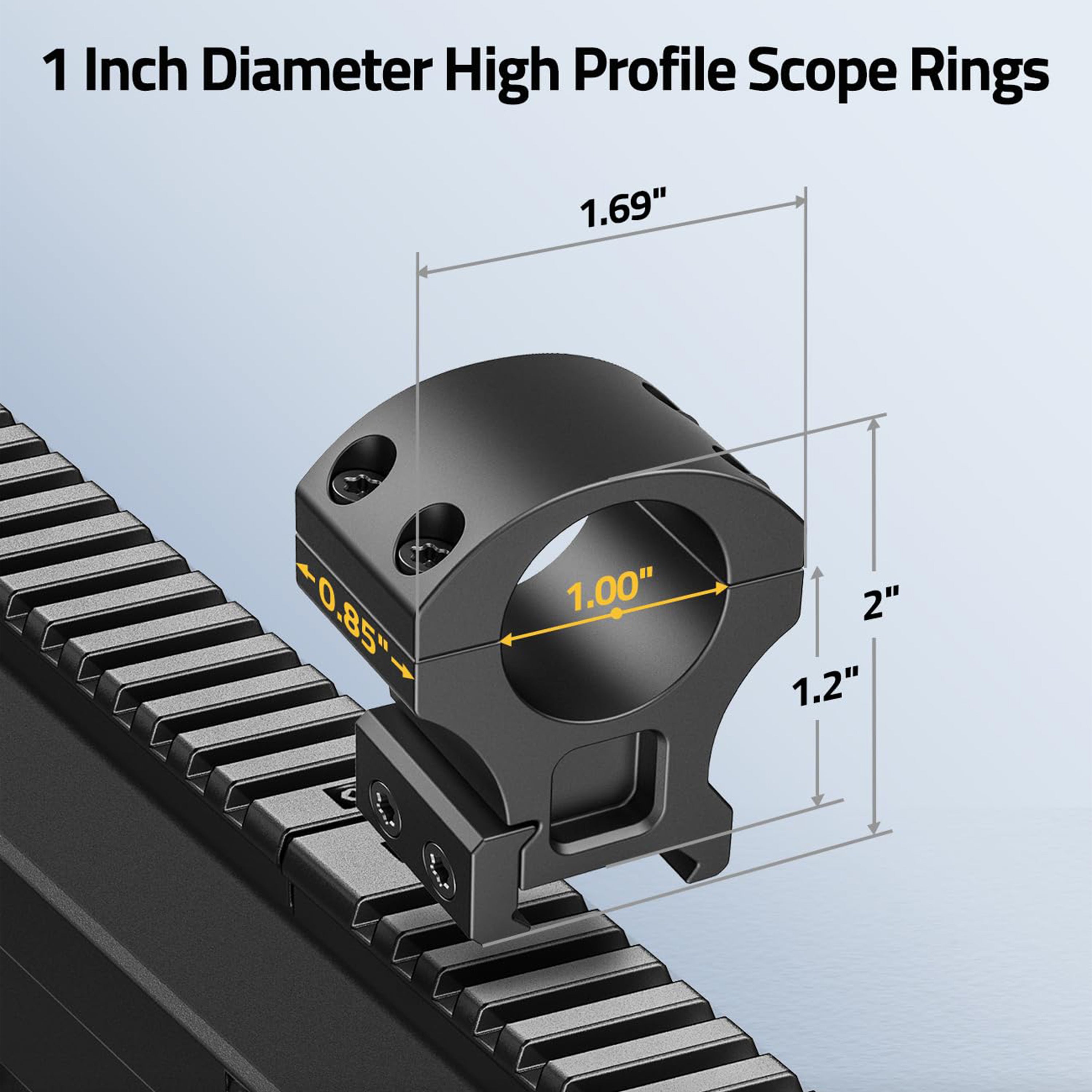 CVLIFE Precision 1 Inch Scope Rings Mount - 2 Pieces