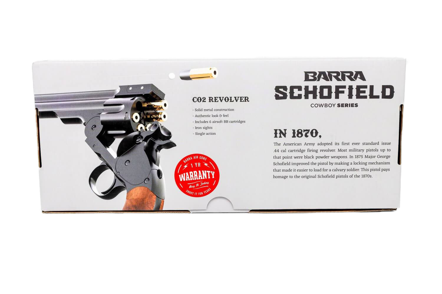 Revólver Schofield Plateado de 6 4,5mm Full Metal CO2 - ASG — Aventureros
